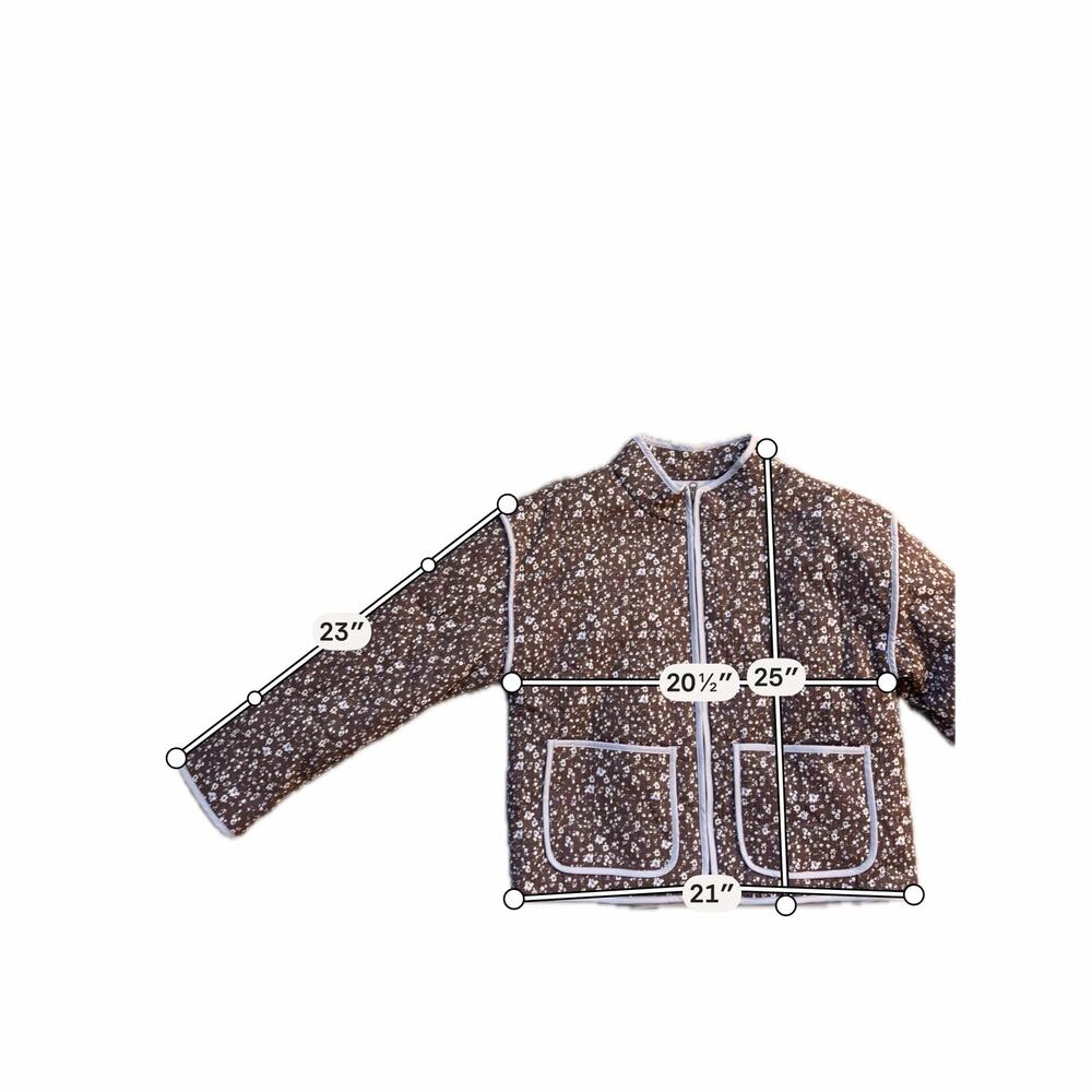 NWT Thread & Supply Floral Quilted Jacket Brown Lavender Size L - Picture 7 of 7